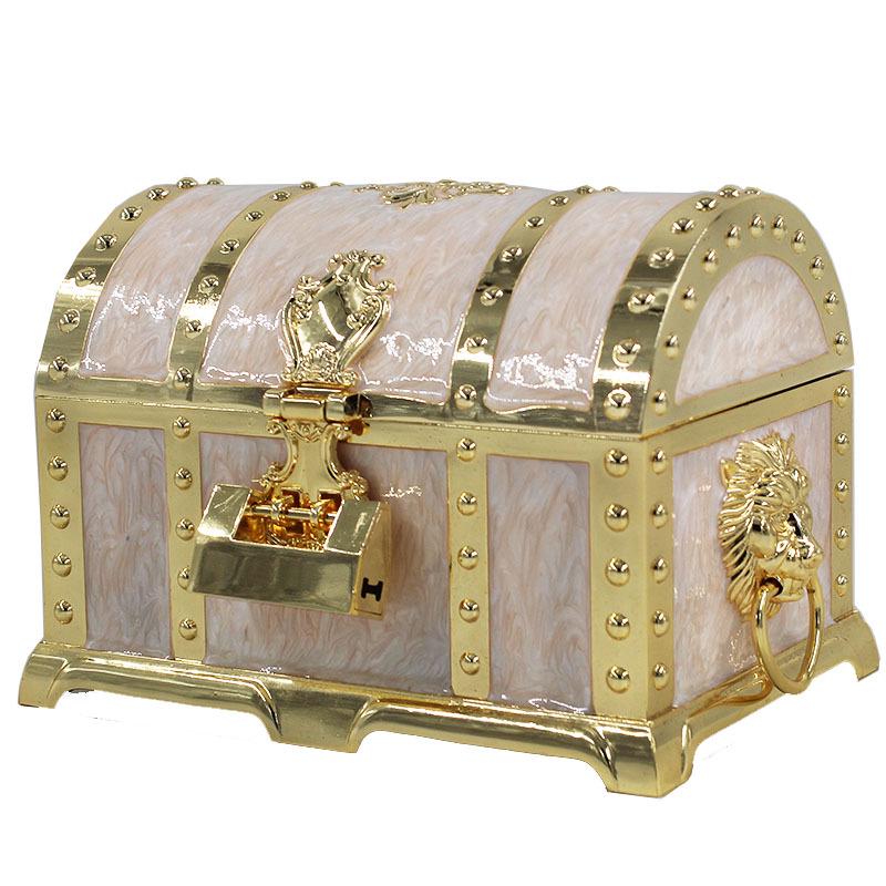 Korean Retro Pirate Treasure Chest Jewelry Box - Metal Craft Home Decor & Wedding Gift