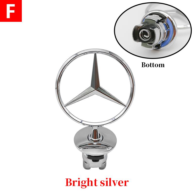 1pcs 44mm 3D Metal Blue Chrome Star Bonnet Hood Logo Emblem Badge for Mercedes Benz AMG W202 W203 W204 W208 W210 W220 W221 PI1