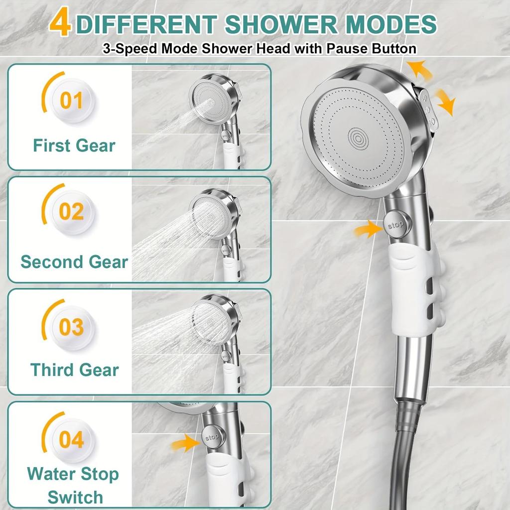 Portable Camping Shower Pump and 20L Portable Water Bucket, 5200mAh Rechargeable Battery, Shower Head with 3 Spray Modes,