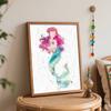 Disney Little Mermaid watercolor oil paint by numbers painting kit handmade diy home decor gifts wall art modern bedroom decor hobby