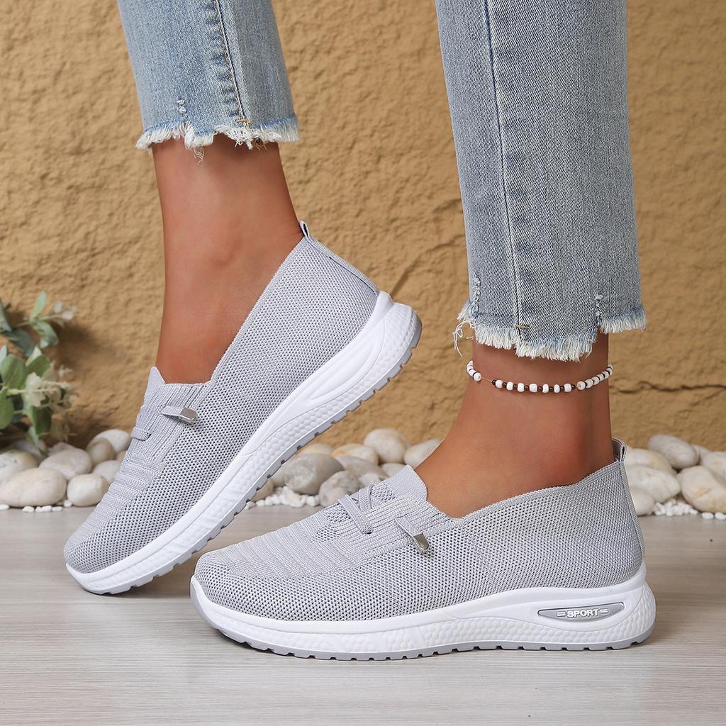 Spring Autumn Ladies Flat Shoes Breathable Mesh Slip-On Casual Sneakers Comfortable Women's Footwear Flat Footwear
