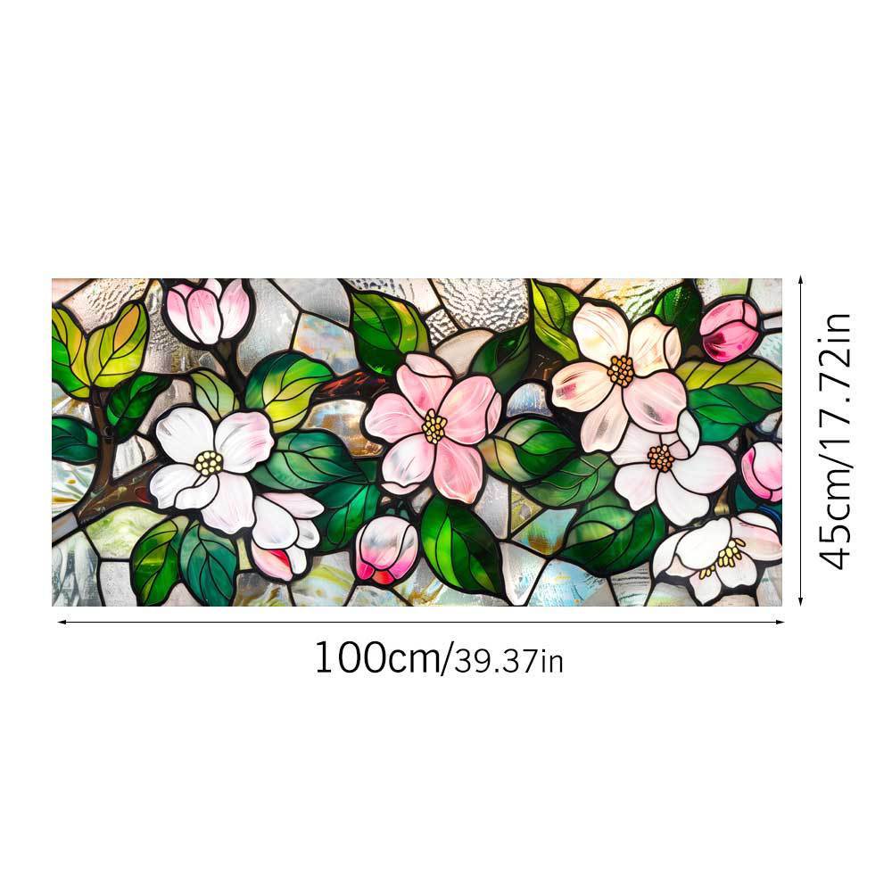 Floral Pattern Pvc Static Cling Window Film With Removable Design For Living Room Decor