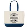 Tote Bag - PLANETEE - Karine - Blue Background - Cotton 40x45 Cm - Large Size