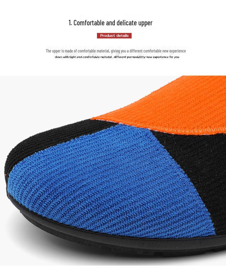 Men's Lightweight Breathable Loafers - Casual Slip-On Color Block Flats