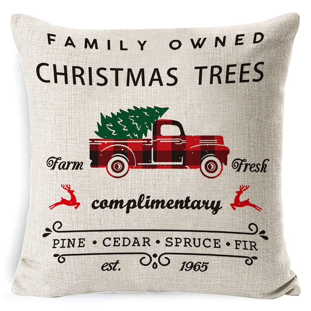 Christmas Pillowcase Gray and White Plaid Office Lumbar Support Home Bedside Cushion Car Neck Cushion
