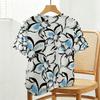 Women's Eye-catching Floral Print Short Sleeve T-Shirt Street Casual, Comfortable, Versatile for Daily Commute, Summer Beach & Campus Outfit