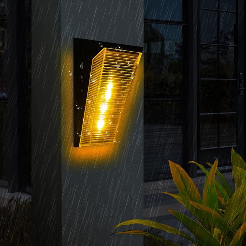 2 stk Led Solar Hagelys 7 Farger Skiftende Ip65 Vanntett Energisparende Vegglampe For Gangvei