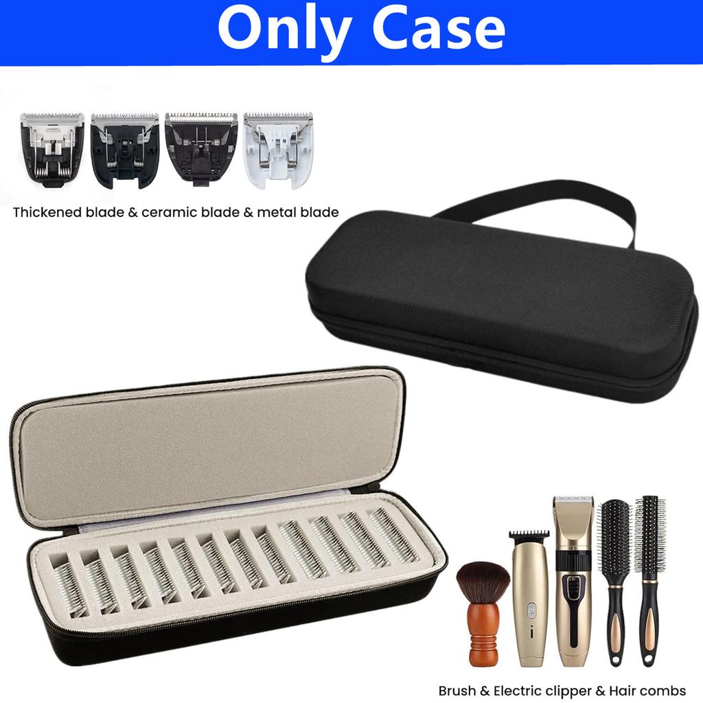 12 Slots Hair Clipper Blade Organizer Protective Bag EVA Storage Case for Barbers Hairdressers
