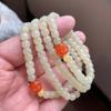 Hotan Jade 5x6mm Double-Strand Women's Bracelet Pale Yellow Artistic Retro Minimalist Elegant Fashion Classic