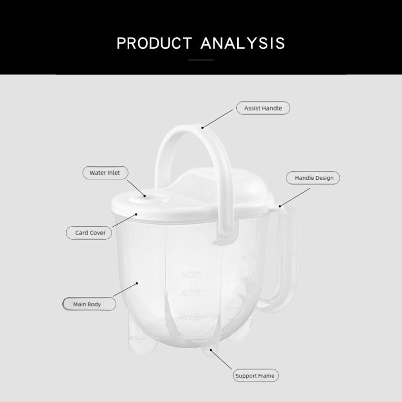 Plastic Grains Cleaner Washer with Handle Kitchen Rice Washing Bowl Strainer Rinser for Home Cooks with Beans Pastas