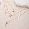 Diamond necklace jewelry multi-layer stacking geometric light luxury high-end pendant sun collarbone chain