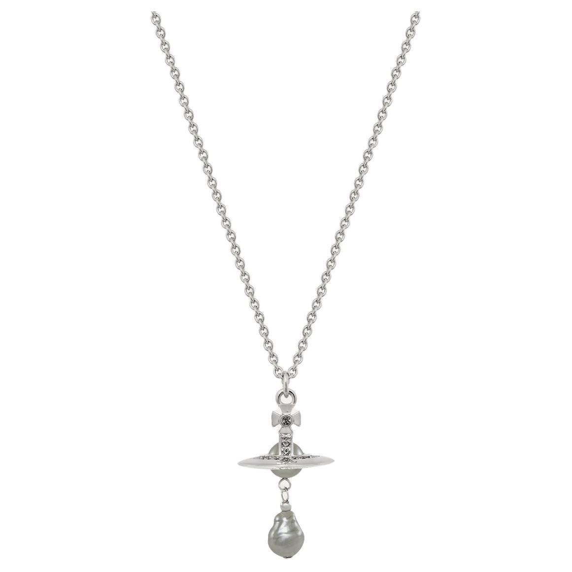 

Vivienne Westwood Logo Brass Necklace Unisex necklace Silver 8050889845058 Box+Shopping Bag
