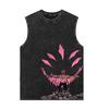 Summer Japanese Naruto Anime Short-Sleeved Vest Gym T-Shirt Vintage Washed Harajuku Street Mens Womens Sleeveless Tank Top