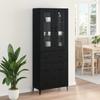 Highboard Black Oak Effect 69.5 x 34 x 180 cm Engineered Wood