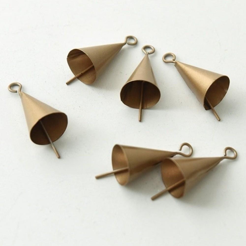 6pcs Multifunctional Iron Christmas Bell Cone Shape Pinecone Wind Chimes Bells DIY Star Jingle Bells Home Garden Decor