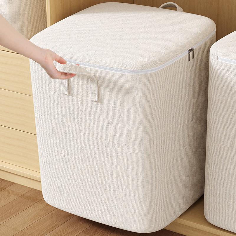 Borsa portaoggetti per abiti in cotone e lino per l'organizzazione della camera da letto e lo spostamento stagionale