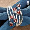 925 Sterling Silver Red AAA Zirkonový prsten Dárek Módní svatební šperky