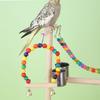 Lovebird Parrots Cage Perch Stand Bridge Colorful Swing Climbing Wooden Training Ladder Toy for Bird