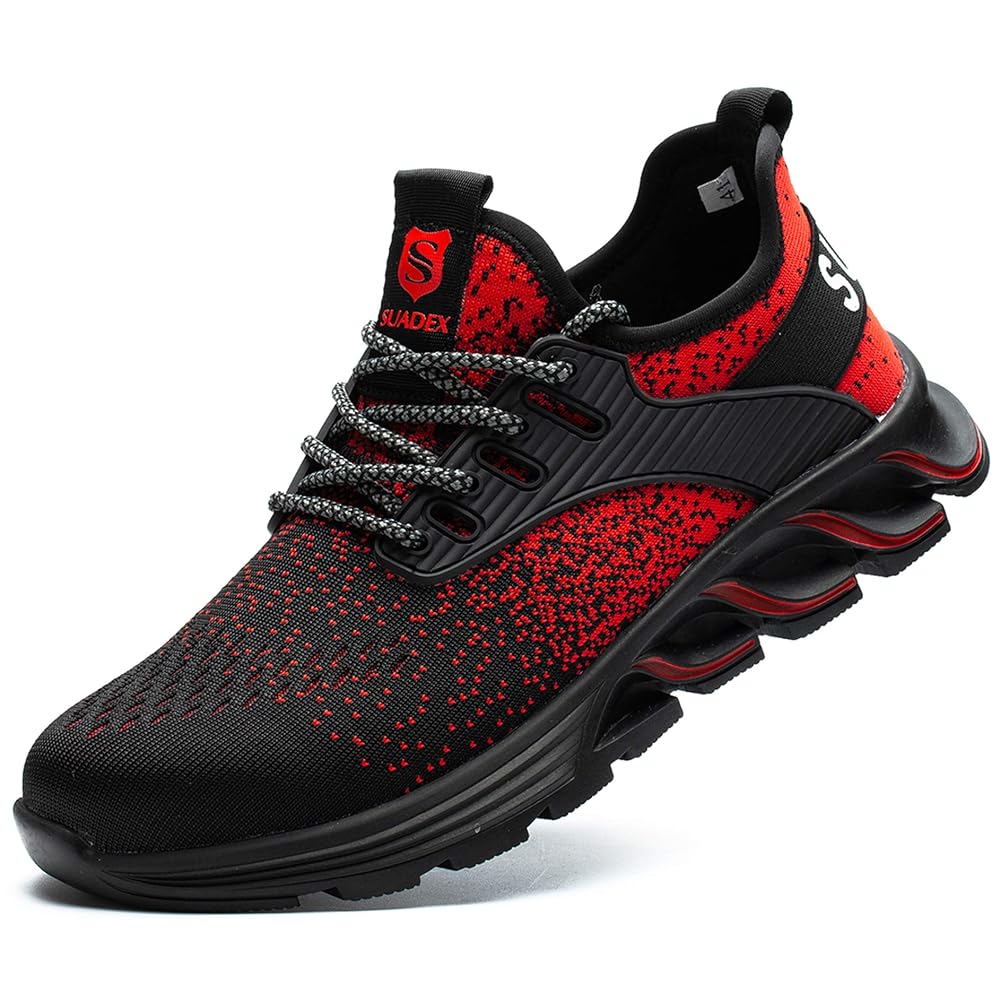 SUADEX Popular Safety Sneakers - Red - Safety Shoes, Work Shoes, Sneakers for Construction Sites,