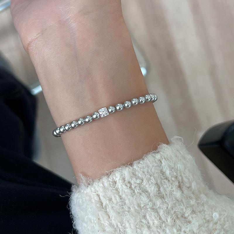 French Retro Pearl Zircon Bracelet Women'S Light Luxury High Sense Exquisite Fashion Temperament Elegant Versatile Bracelet Jewelry