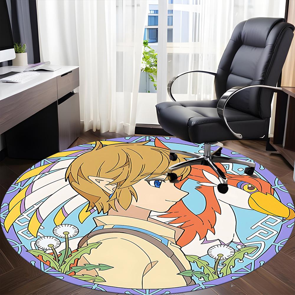 1pc Legend Zelda Office Round Area Rug, Under Office Chairs Bedroom Living Room Home Decor, Room Decoa1016229