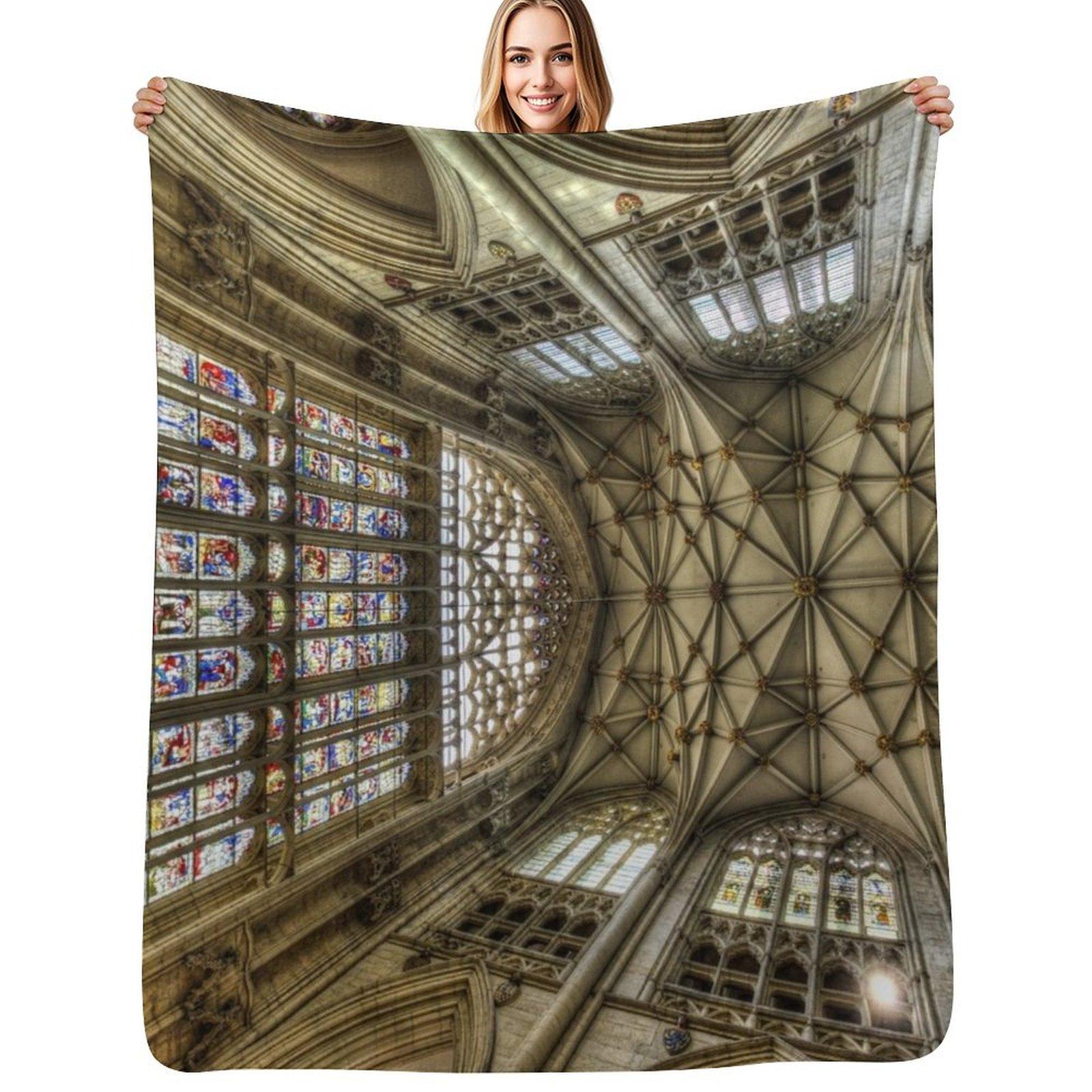 York Minster Architecture Throw Blanket Soft Home Decor Blanket for Couch Bedroom Size: 75*100cm, Weight: 230 GSM