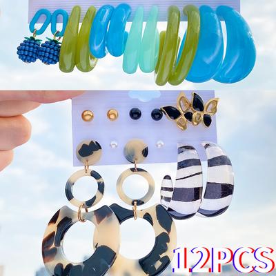 2023 Simple Earrings Blue Luxury Girls Fashion Charm Earrings Jewelry Set Elegant Personality Party Earrings Gift