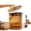 Tea Wastewater Bucket with Tea Leaf Filter and Wet/Dry Separation for Gongfu Tea Set Accessories