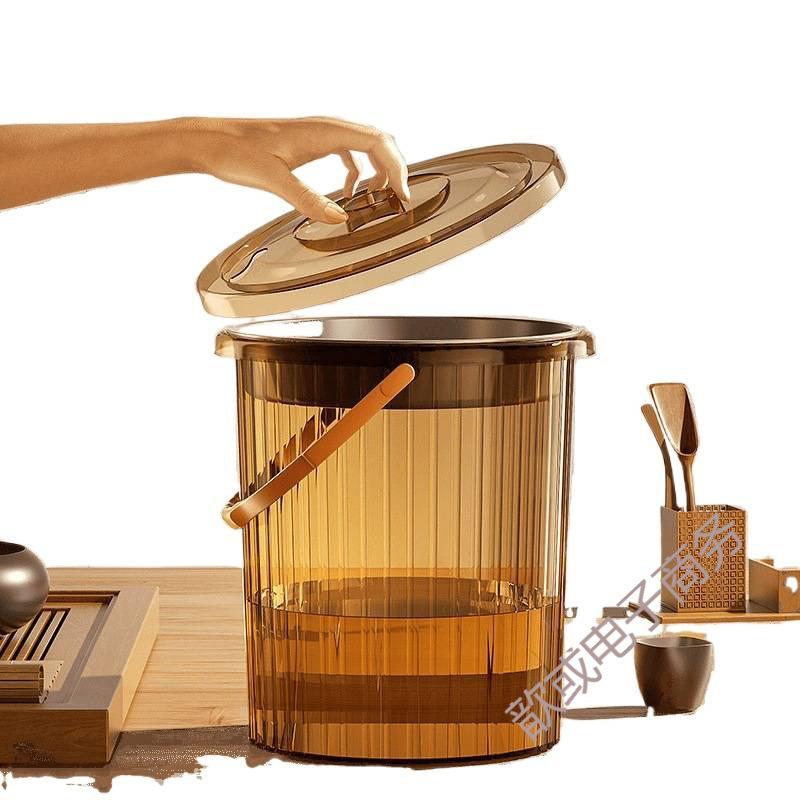Tea Wastewater Bucket with Tea Leaf Filter and Wet/Dry Separation for Gongfu Tea Set Accessories