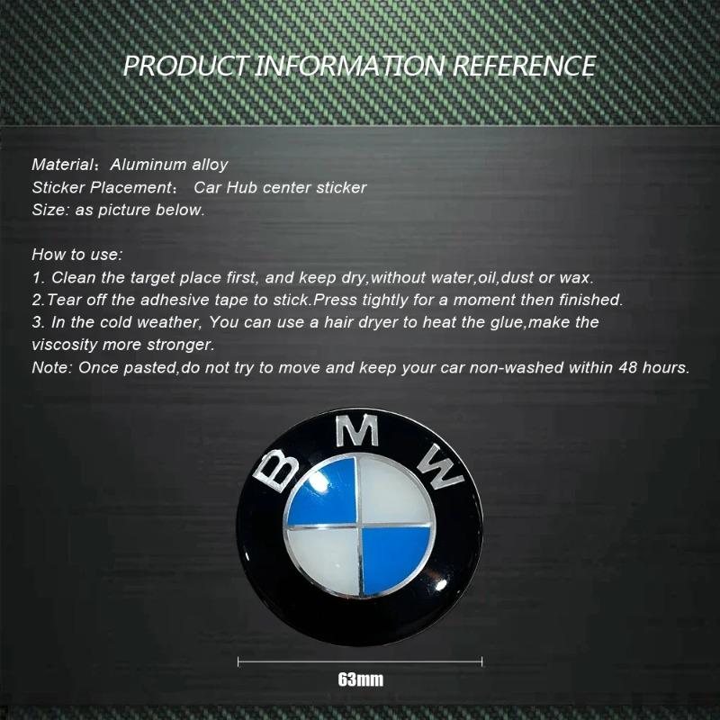 63mm 1pc For BMW Car Wheel Hub Caps Center Cover Emblem Sticker All Models Steering Wheel Hubcap Auto Parts Accessories for Bmw