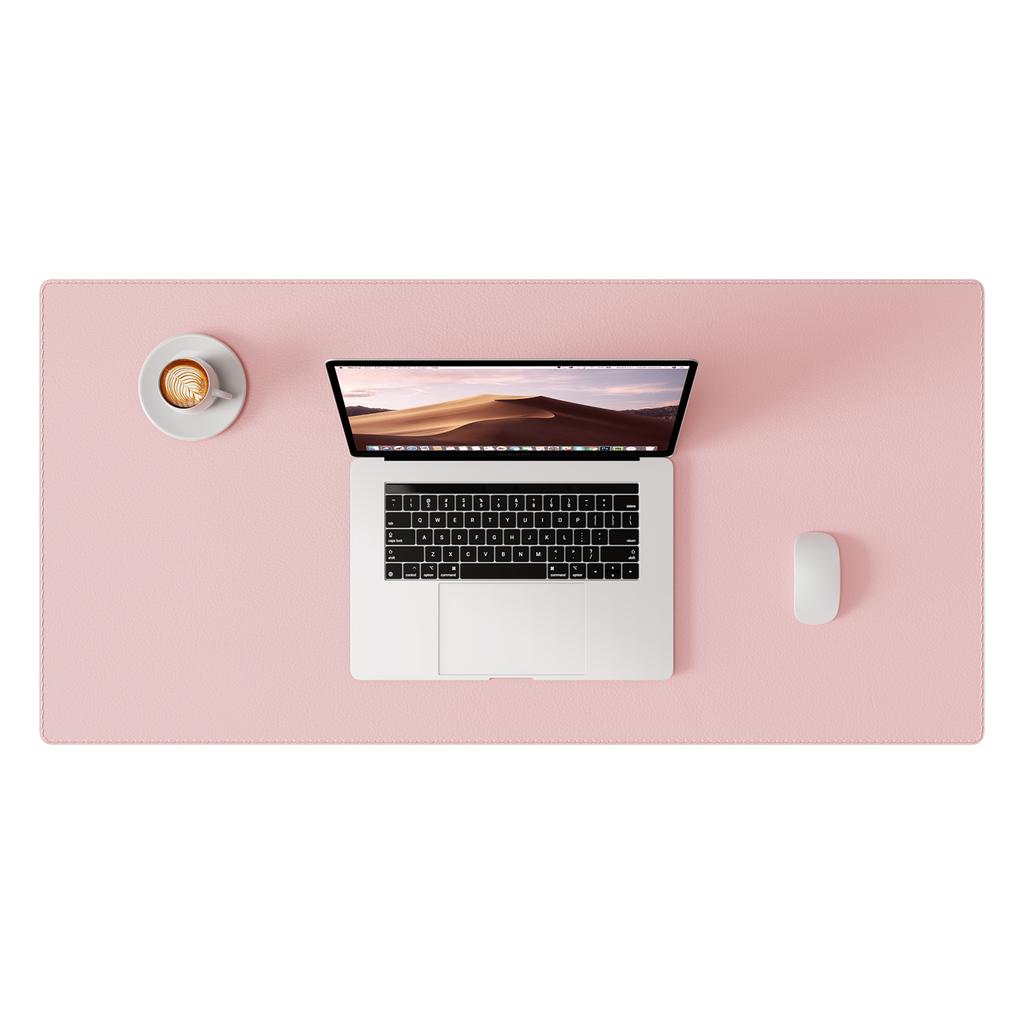 Desk Pad Protector, Mouse Pad, Desk Mat, Non-Slip with Stitched Edges PU Leather Desk Blotter for Home School