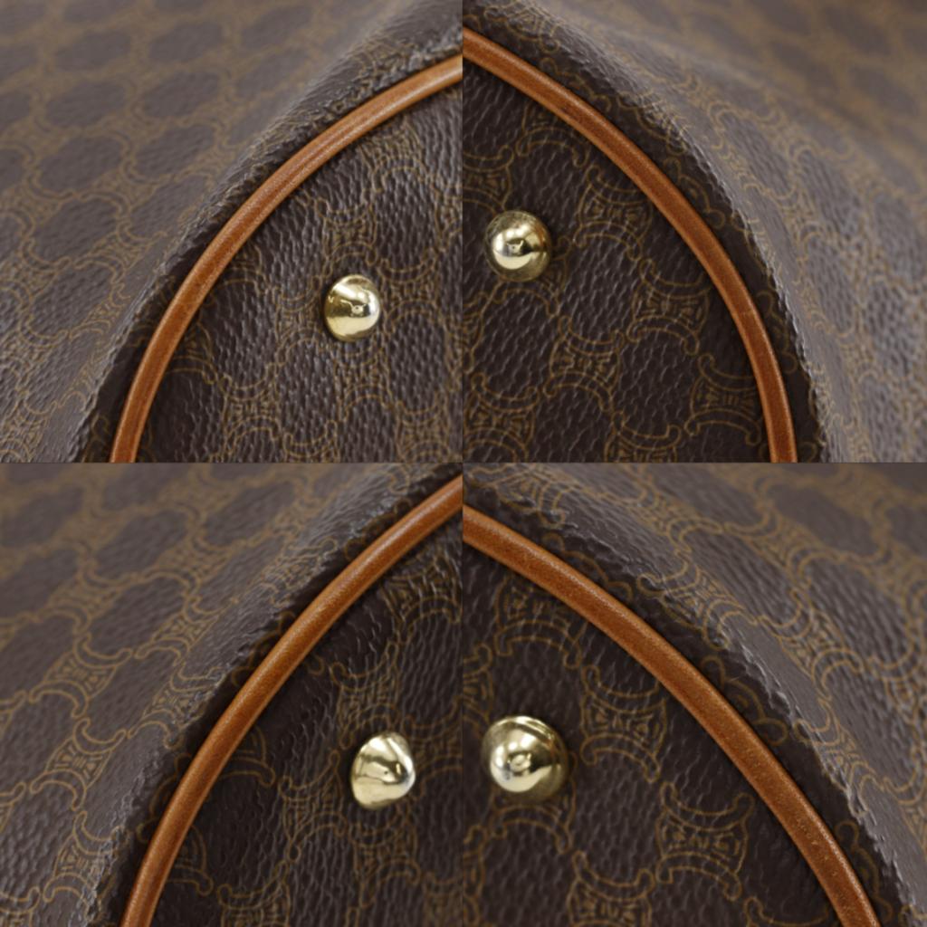 CELINE Macadam Bucket Tote Bag vintage Brown PVC Women Used