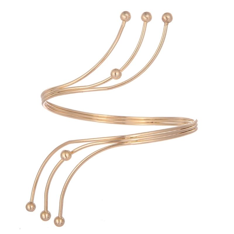 Adjustable Metal Open Bangle Bracelet For Women Fashionable Upper Arm Bracelet Arm Jewelry for Evening Party Banquet