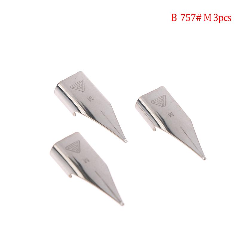 3Pcs 757# Pen Nib Accessories Dazzling F/Ef/M Art Nib School Supplies