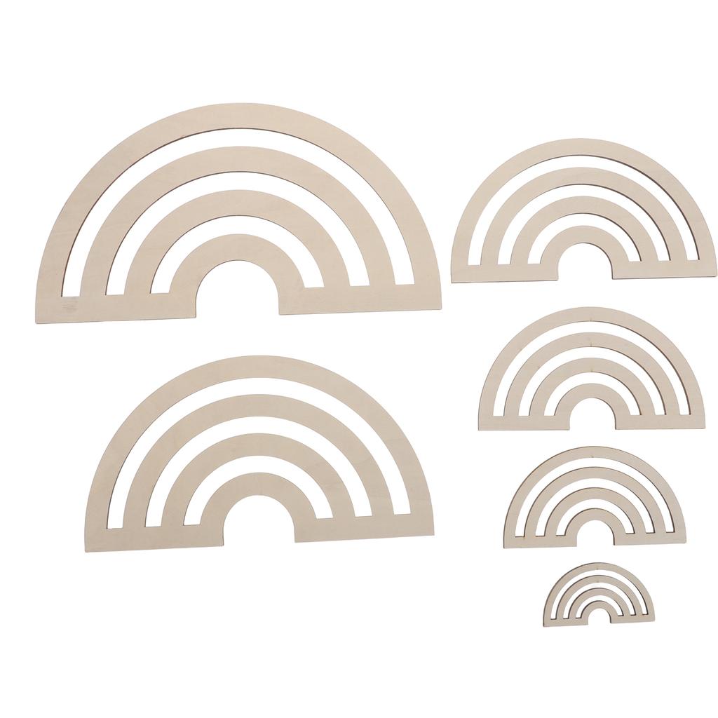 7Pcs Cloud Shaped Dream Catcher Frame Wooden Macrame Rings Unfinished Wood Hoop DIY Christmas Wreath Wall Hanging Craft Supplies