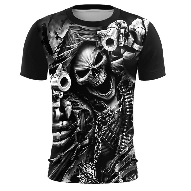 Short Sleeved 3D Trend Digital Printed Fashion T-shirt Plus Men's Short Sleeved T-shirt