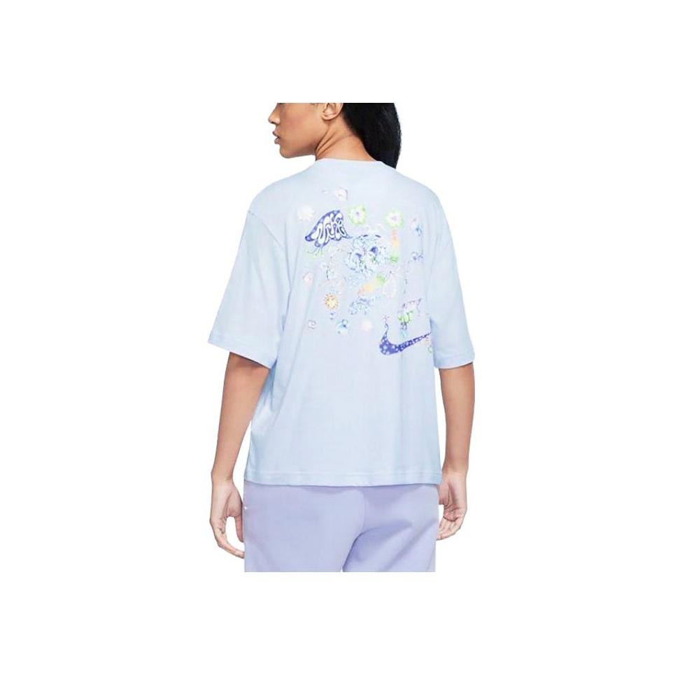 Nike Logo Printed Round Neck Pullover Fashion Sports Comfortable Breathable Short Sleeve Drop Shoulder T-Shirt Women T-Shirt Light-Purple FD9315-085