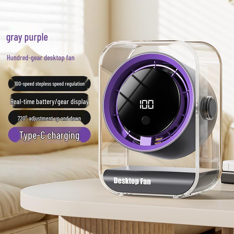 

Smart Rechargeable Desktop Fan with Digital Display - Portable Air Circulator for Students Contact Customer Service фіолетовий/сірий колір