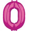 Balon Foliowy 26" Różowy Cyfra "0", 1 Szt.