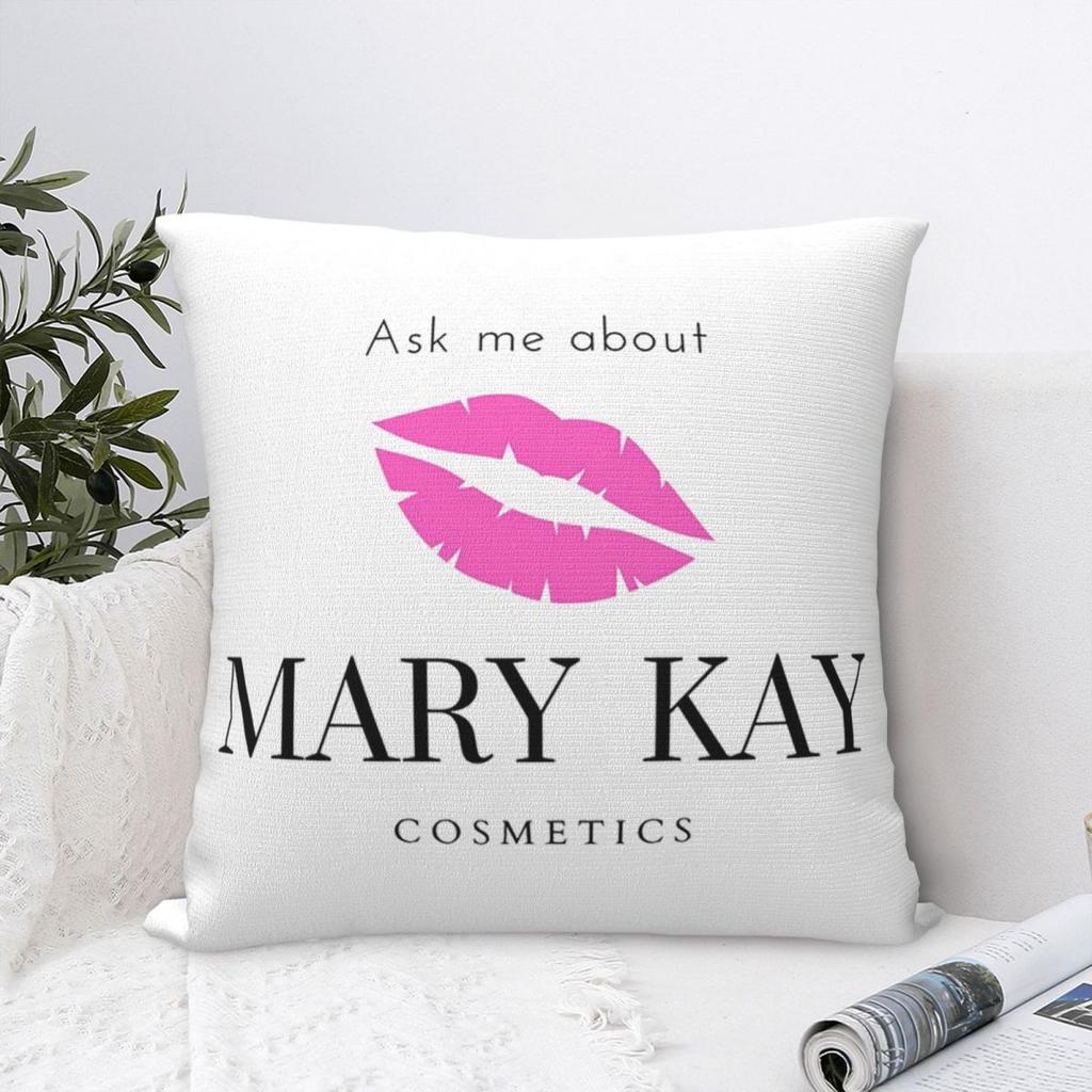Ask Me About Mary Kay Square Pillowcase Cushion Cover Pillow Case Throw Pillow Cover for Home Sofa Living Room