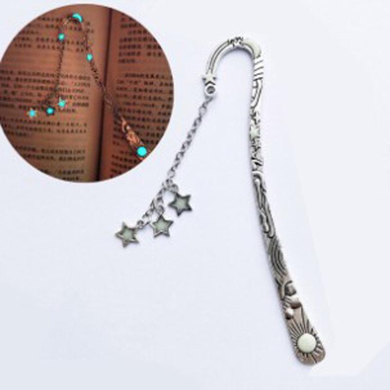 Luminous Owl & Dragon Wing Metal Bookmark – Glowing Cultural and Creative Design