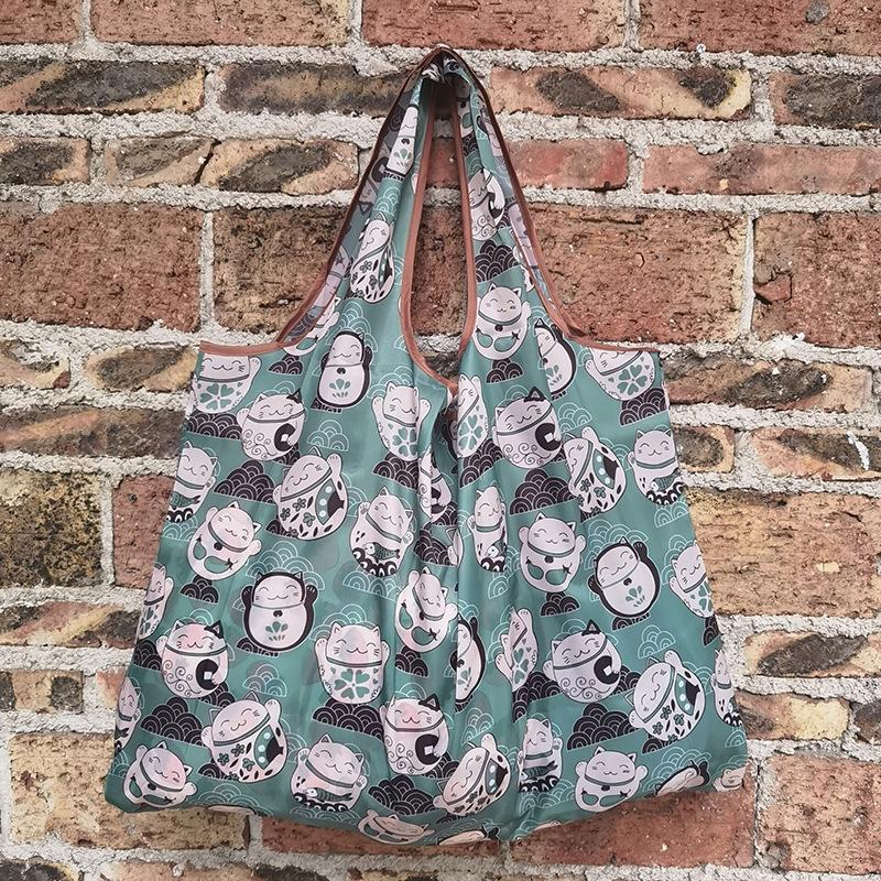 Eco-friendly Foldable Shopping Bag – Japanese & Korean Cartoon Design, Portable and Sturdy