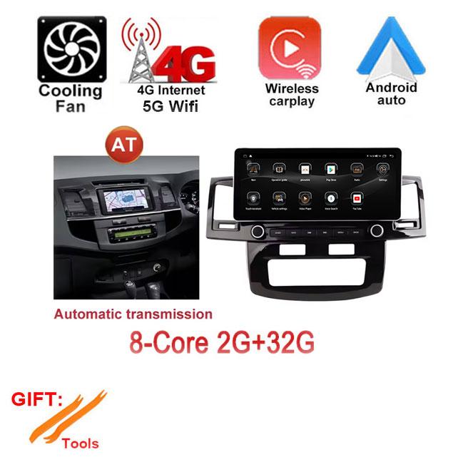 

12,3-дюймовый мультимедийный плеер для автомагнитолы Android 14 для Toyota Hilux 2005-2014 AT GPS-навигация Видео Стерео Аудио Головное устройство