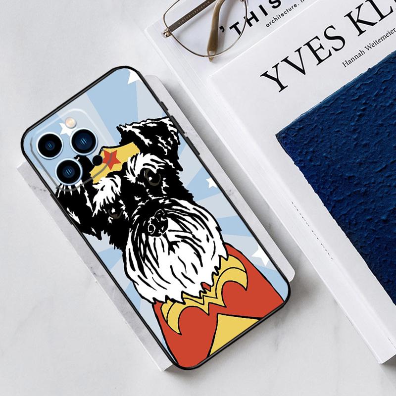 Cartoon schnauzer dog Case For iPhone 17 Air 15 14 13 12 11 16 Pro Max Mini 16 15 Plus 16e Funda Silicone Cover