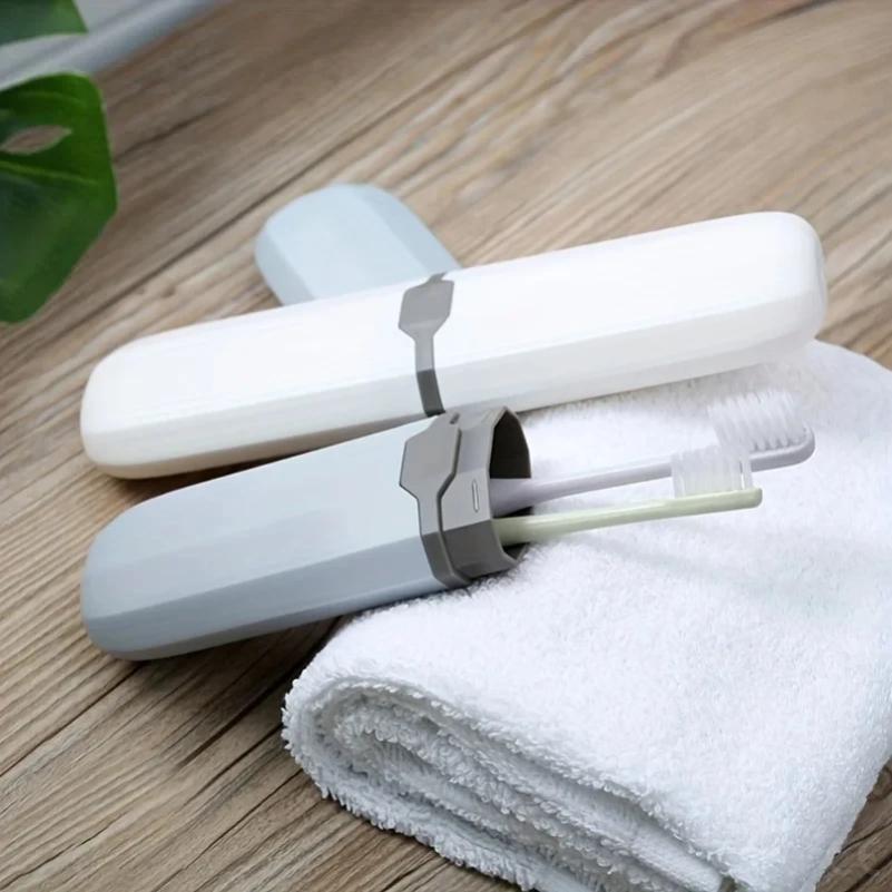 1pc Multifunctional Portable Travel Toothbrush Storage Container Box, Toothbrush Carrying Box For Trip Home School Business Camp