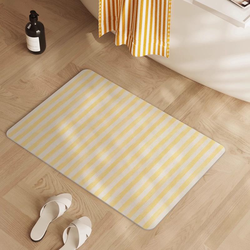 Stripe Cream Floor Mat - Non-Slip, Dirt-Resistant Doorway Mat, Mud Scraper, Washable Loop Pile for Entrances