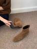 Vintage Suede Woman Stretch Slim Short Boot Casual Low Heel Shoes Autumn Ladies Party Mordern Ankle Shoes