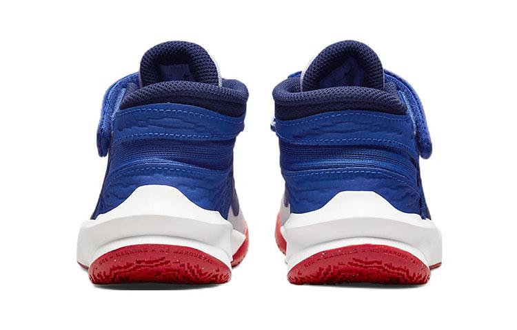 Nike Team Hustle D 10 Flyease Mid top Children's Basketball Shoes Gray Blue Children Aged 3 7 Years Old DD7302-103