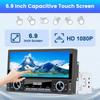 Radio samochodowe 1DIN Uniwersalny Odtwarzacz Multimedialny MP5 6,9 calowy Ekran Dotykowy HD Obsługa Carplay Mirror Link BT SWC Stereo