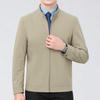 Casual Jacket for Middle-aged Men with Lapels, Spring and Autumn Mulberry Silk Thin Section, Middle-aged and Elderly Dad Wear Leadership Jackets